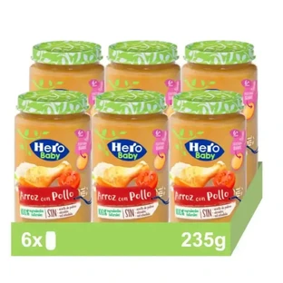  Hero Baby Pack Riz & Poulet Riz au lait, 6 X 235 grammes