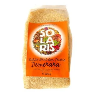 Azúcar de caña sin refinar Demerara, 500 g, Solaris