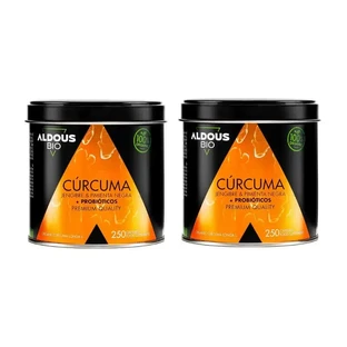 Aldous Bio Curcuma au gingembre et au poivre noir avec probiotiques, 2X250 Capsules