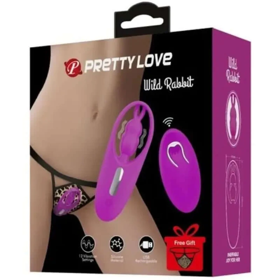 Pretty Love Wild Rabbit Panty Estimulador con mando a distancia Morado