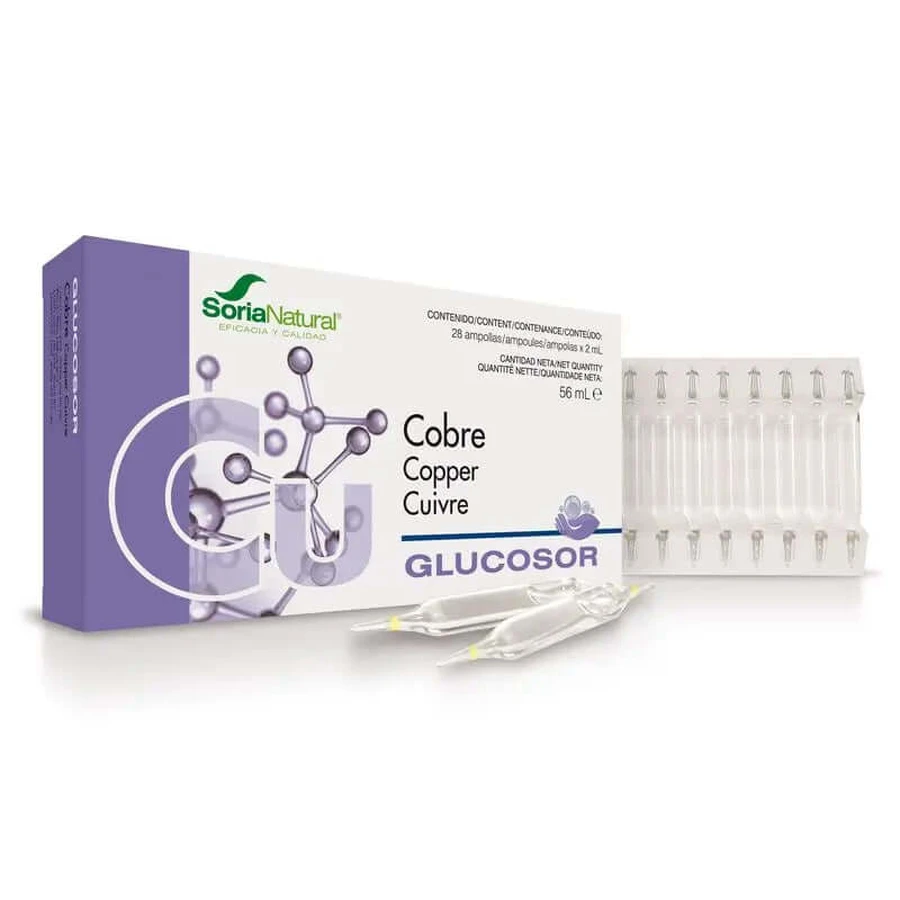 Soria Natural Glucosor Copper, 28 vials of 2 Ml