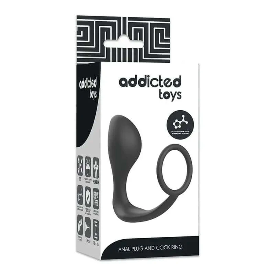 Addicted Toys Anal plug with black silicone ring Model 1
