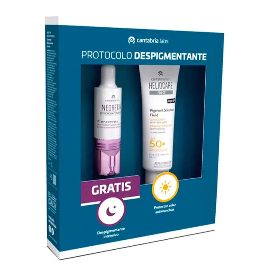 Heliocare Pack 360 Pigment Solution Fluid SPF50+, 50 ml + Neorerin Dc Concentrate 10 ml Prezent gratis: ceny i cechy