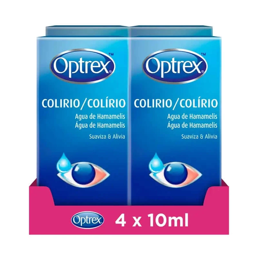 Optrex 4 X Optrex eye drops with witch hazel water 10 ml