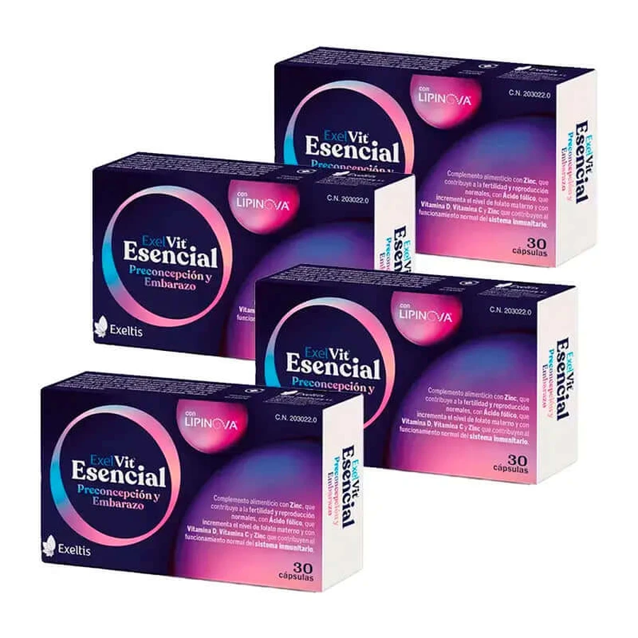 Exelvit Essential Preconception and Pregnancy, Packung mit 4 x 30 Kapseln