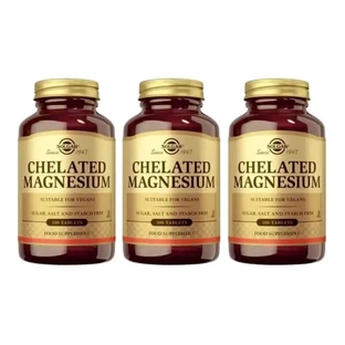 Solgar Magnesium Chelated Magnesium Pack 3 x 100 Tablets