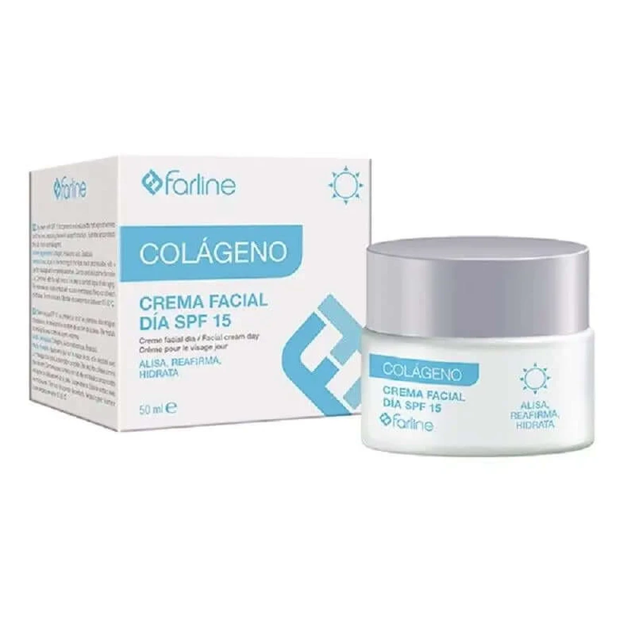 Farline Cremă facială de zi cu colagen Spf15, 50 ml