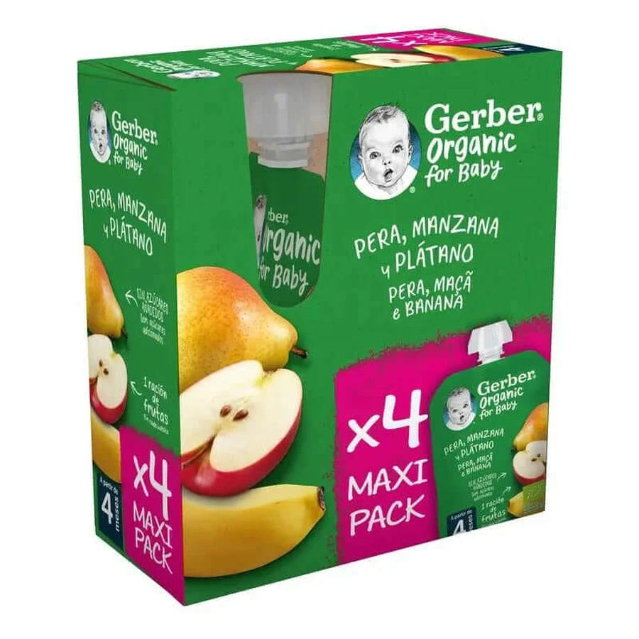 GERBER Pouch Bio Multipack Peer, Appel, Banaan