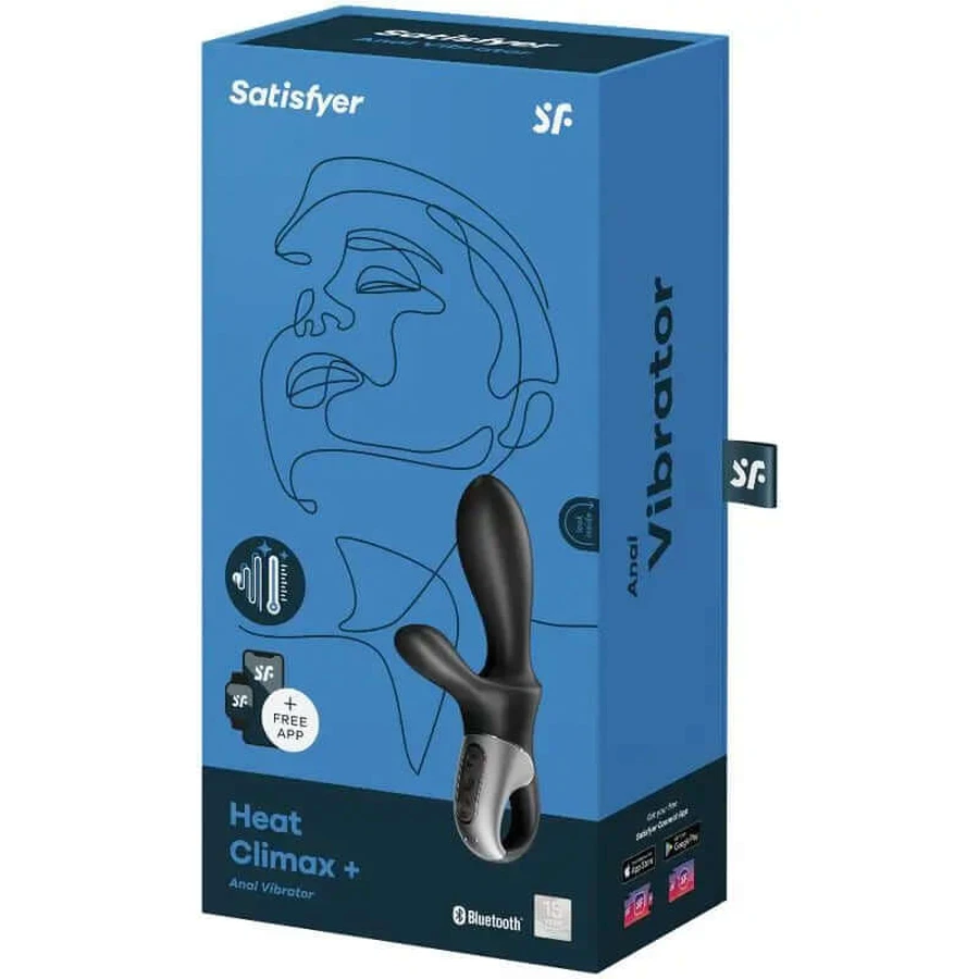 Satisfyer Connect Heat Climax Plus Anal Vibrator App - Black
