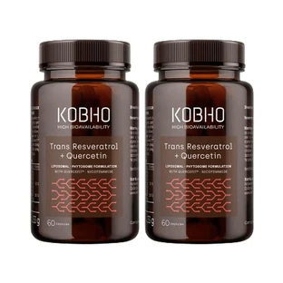 Kobho Labs Duplo Trans Trans Resveratrol + Quercetin Supplement, 2 x 3 x 60 capsules
