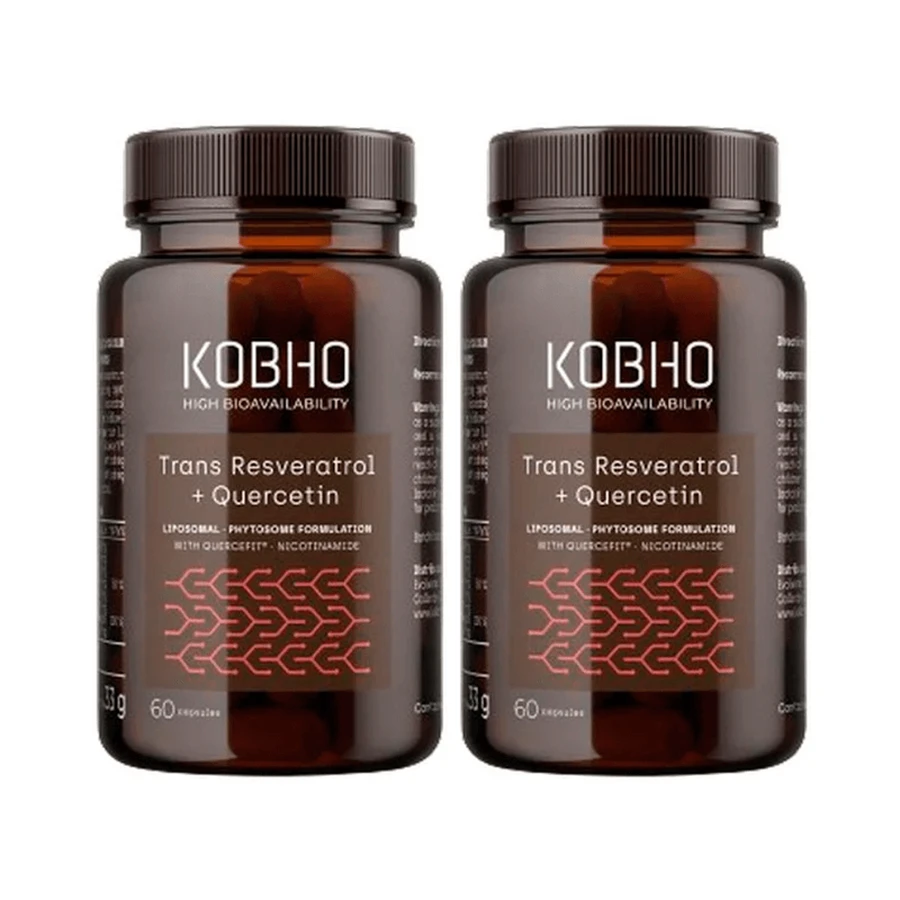 Kobho Labs Duplo Trans Trans Resveratrol + Quercetin Supplement, 2 x 3 x 60 capsules