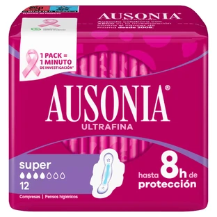 Ausonia Ultrafine Super Pads Met Vleugels , 12 stuks