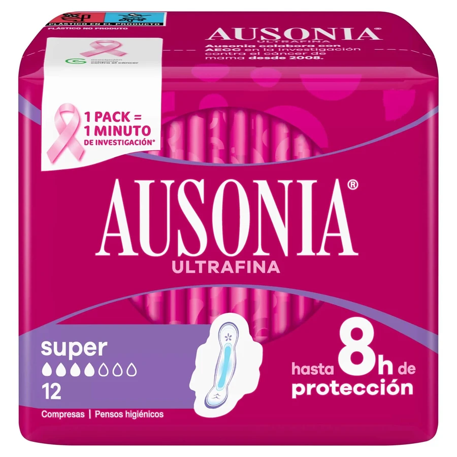 Ausonia Ultrafine Super Pads Met Vleugels , 12 stuks