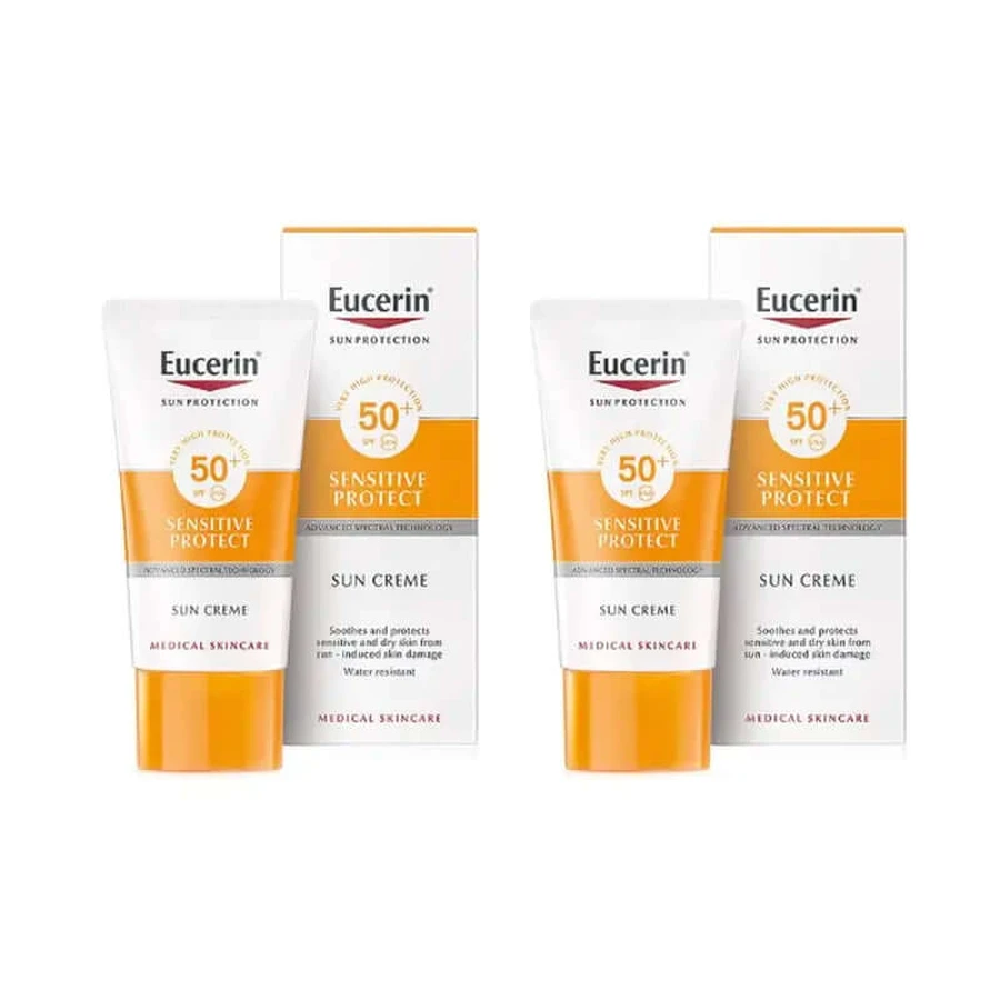 Eucerin Sensitive Protect Crema Solar FPS50+, 2x50 ml