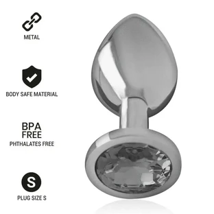 Plug Anal Intense Plug Metal Aluminio Con Cristal Negro Talla S