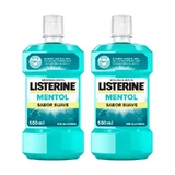 Listerine Duplo Mondwater, milde menthol smaak, alcoholvrij, dagelijks gebruik, 2 x 500Ml