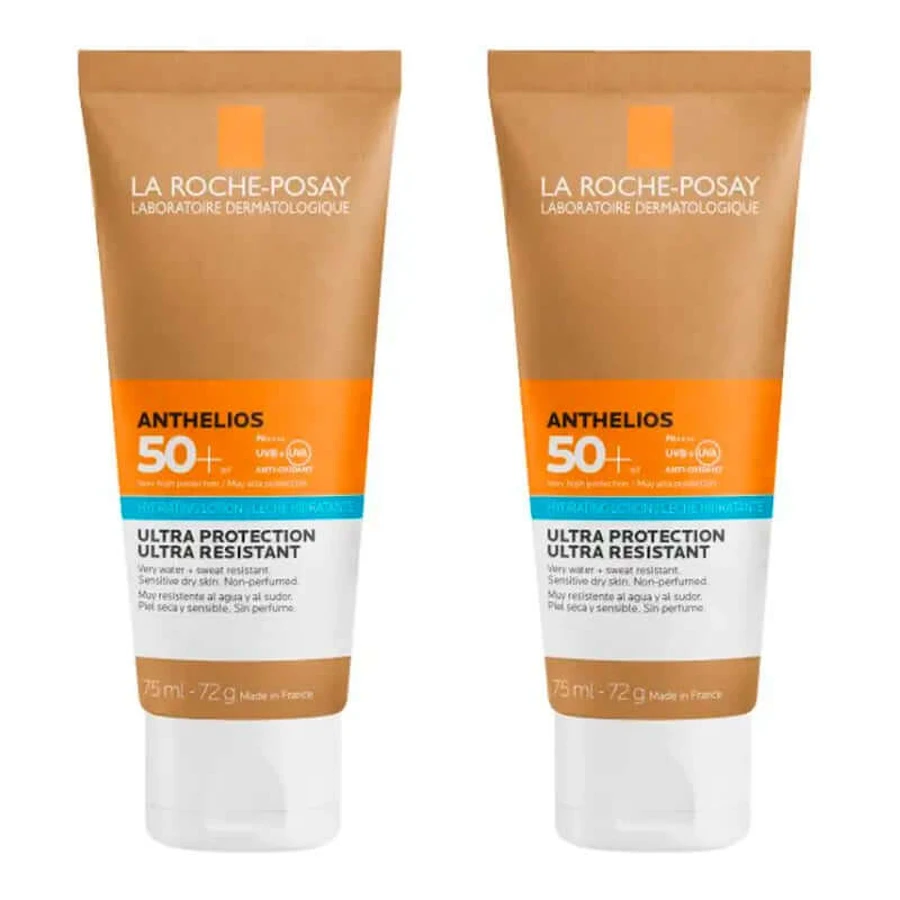 La Roche Posay Duplo Anthelios Lait Hydratant Anthelios Spf50+ Eco-Durable, 2 X 75 Ml