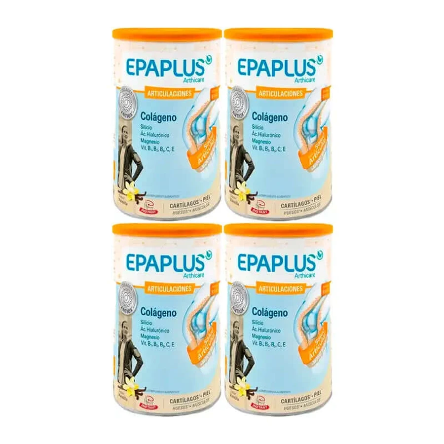 Epaplus Arthicare Collageen Vanillesmaak, verpakking 4 x 328 gram