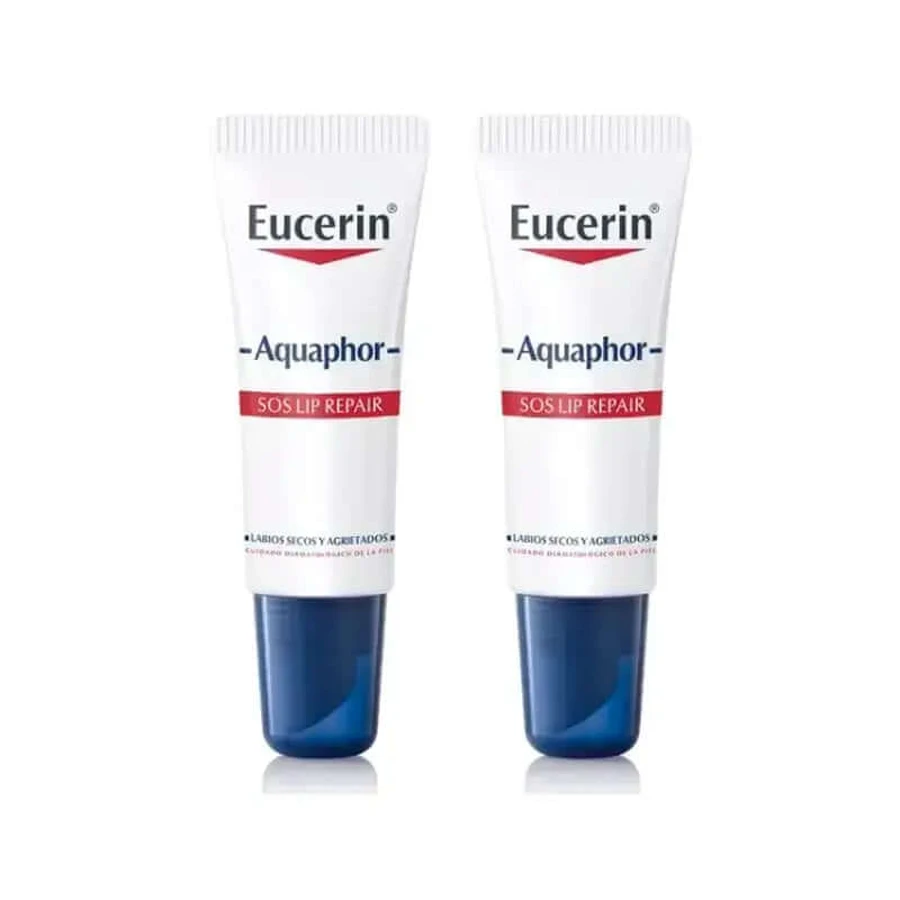 Eucerin Aquaphor Sos Cuidado Labial Regenerador, envase 2 x 10 ml