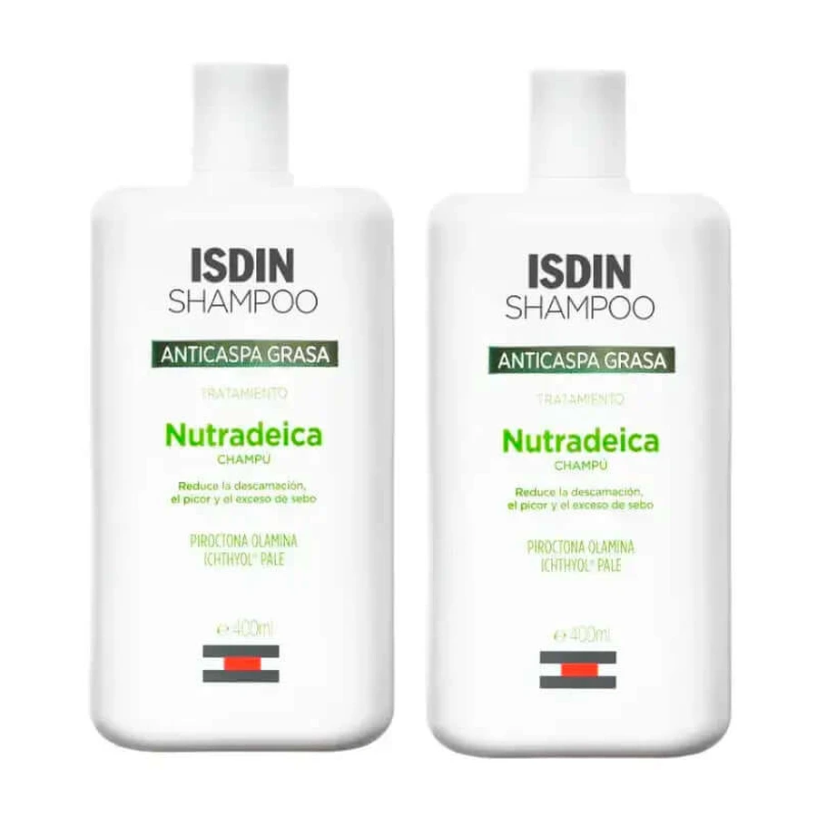 Isdin Nutradeica anti-oily dandruff, pack 2 x 400 ml