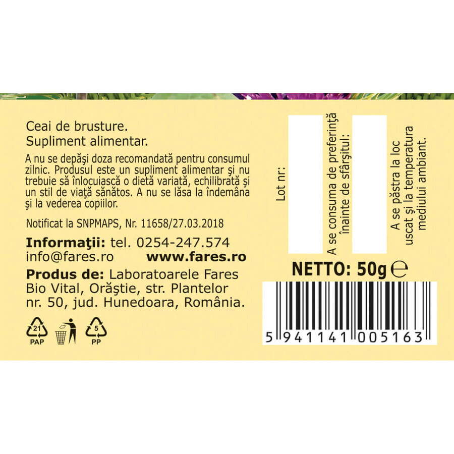 Tè alla radice di bardana, P132, 50 g, Fares
