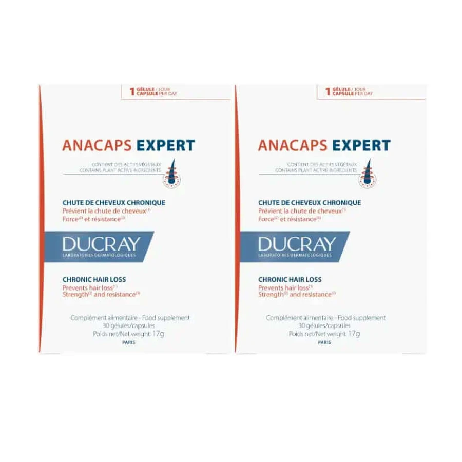 Ducray Anacaps Expert Haarausfall Ergänzung, Packung 2 x 30 Kapseln