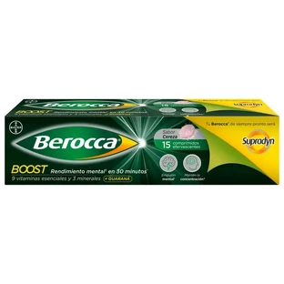 Berocca Boost Magnesium, vitaminen en mineralen met Guarana, 15 bruistabletten