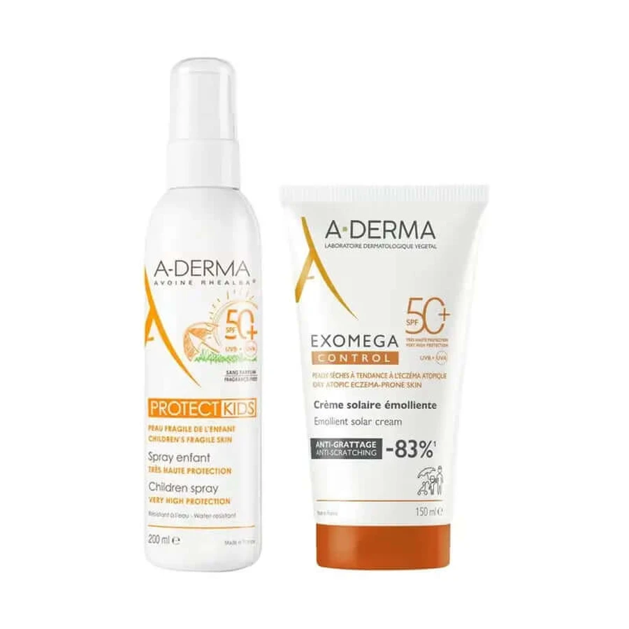 A-Derma Exomega Exomega Ctrl Cream Spf 50+ 150Ml Ad + Aderma Protect Children's Sun Spray Spf50+ 200 Ml