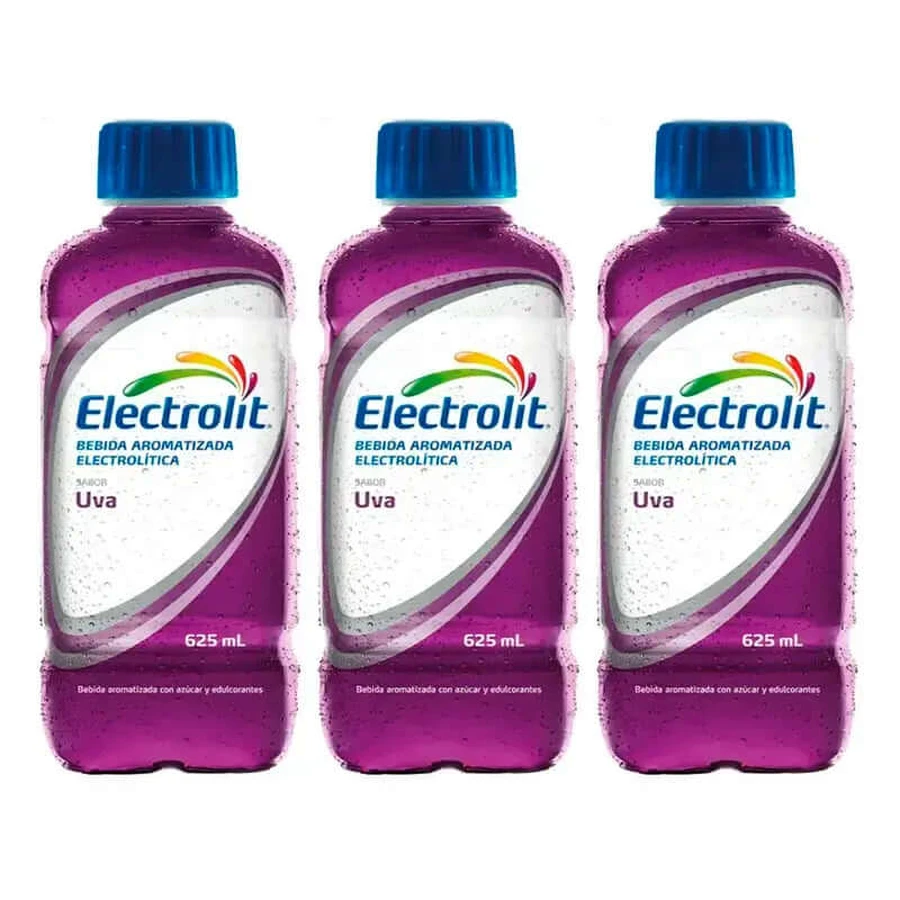 Bebida electrolítica Electrolyte Grape, envase 3 x 625 ml