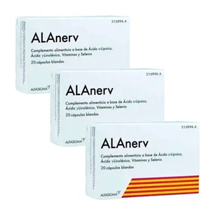 Alanerv Pack Nahrungsergänzungsmittel, 3 X 20 Softgels