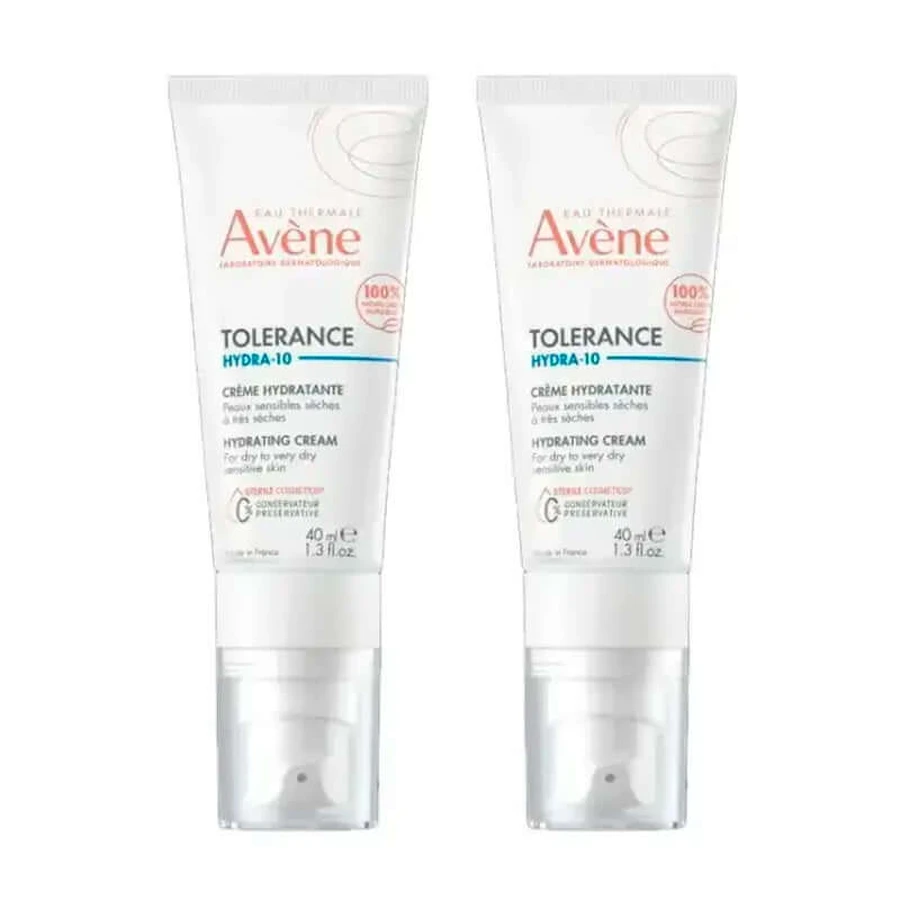 Avene Tolerance Hydra-10 Hydraterende crème, verpakking 2 x 40 ml