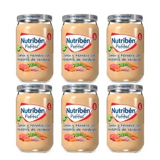 Nutriben Potito Schinken & Rindfleisch mit Gemüseeintopf , 6 x 235 Gramm