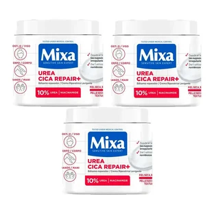 Mixa Triple Urea Cica Repair+ Repairing Conditioner for Dry, Rough and Irregular Skin 3 x 400Ml