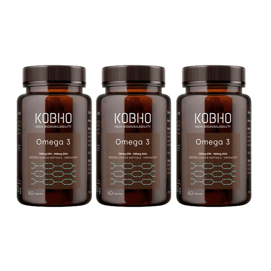 Kobho Labs Triple Omega-3 Supplement, 3 x 60 capsules