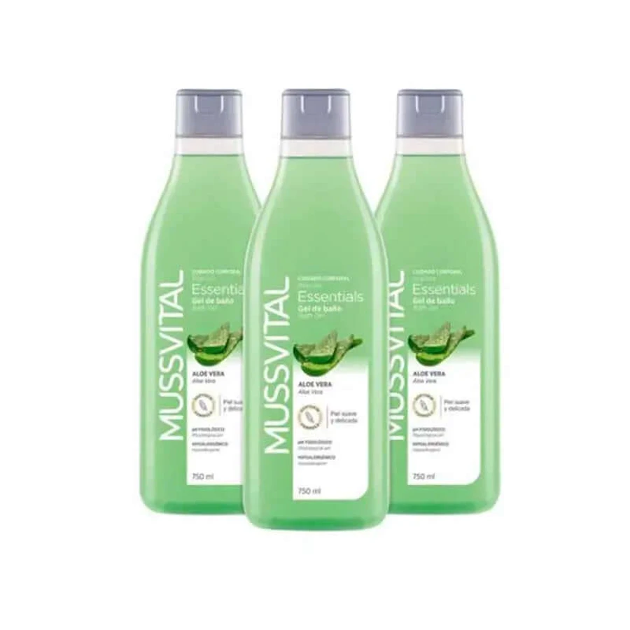 Mussvital Essentials Gel de Baño Aloe Vera 3 unidades x 750 ml
