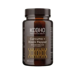 Kobho Labs Supplement Kurkuma + Schwarzer Pfeffer, 60 Kapseln