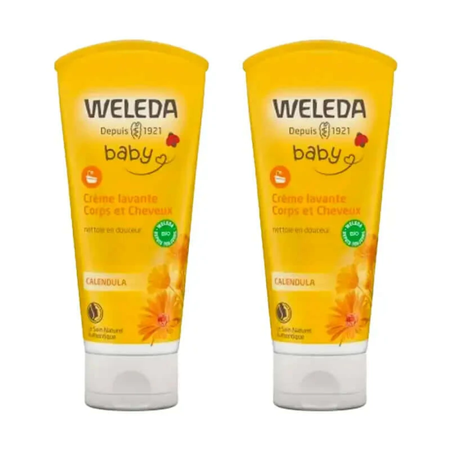 Weleda Calendula baby shampoo and shower gel, 2 x 200 ml