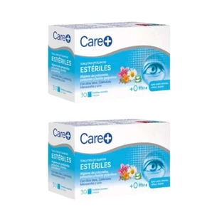 Care+ Toallitas Oculares Estériles, envase 2 x 30 unidades