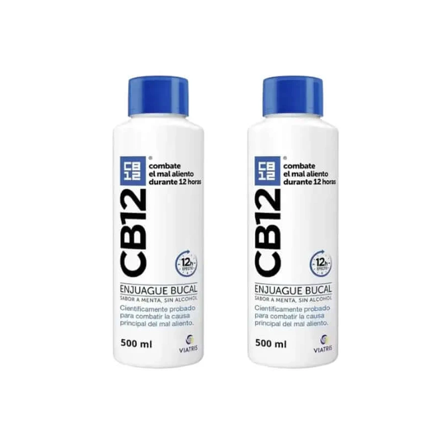 Cb12 Mundwasser mit Minze Mundwasser mit Minzgeschmack für Mundgeruch, 2X500 Ml
