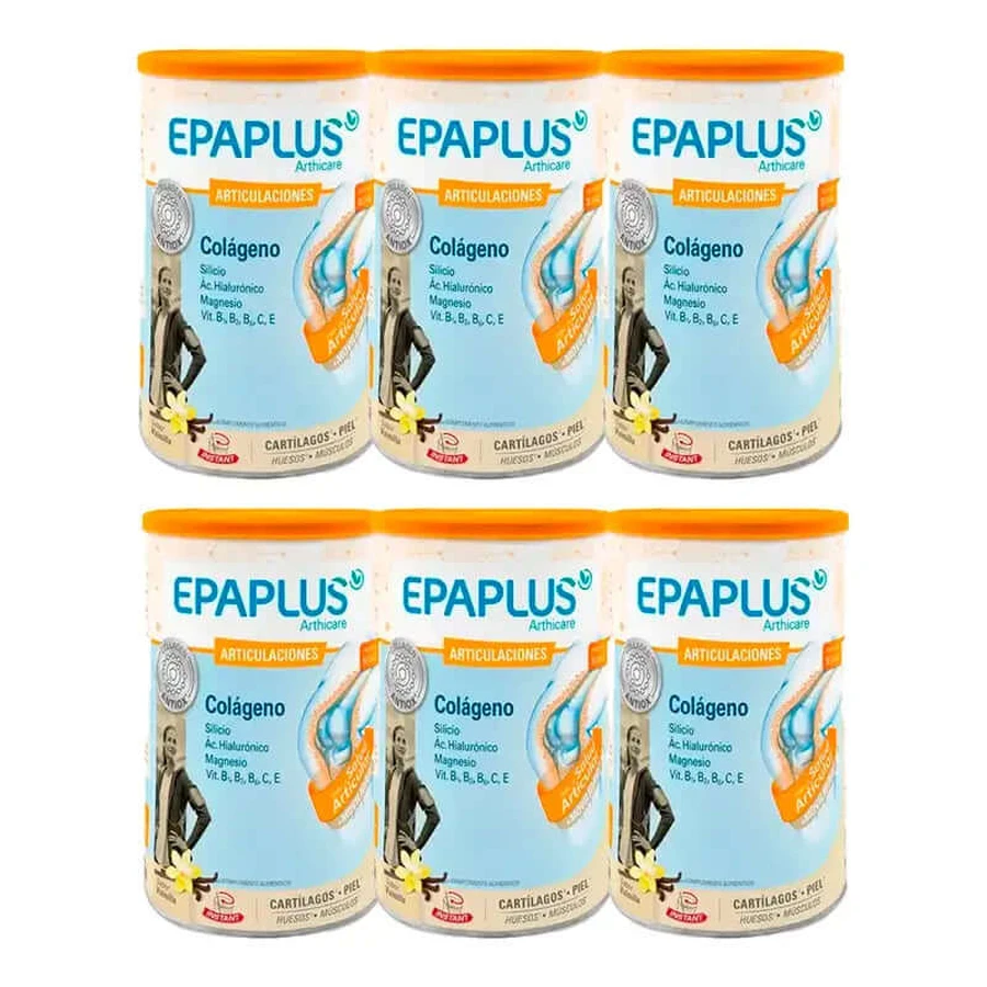 Epaplus Arthicare Collageen Vanillesmaak, verpakking 6 x 328 gram