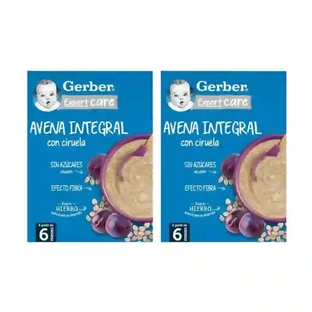 Gerber Papilla de Avena y Ciruelas, 2X250 Gr