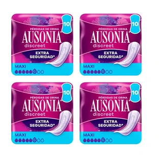 Ausonia Pack Discreet Urine Loss Pads for Women Maxi, 4 x 10 units