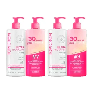 Topicrem lait hydratant pour le corps, pack 4 x 500 ml