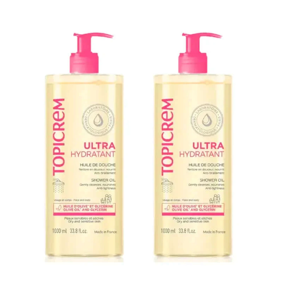Shower Oil Topicrem Uh, Package 2 x 1000 ml