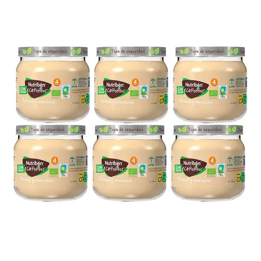 Nutriben Babyvoeding met banaan en appel , 6 x 120 gram