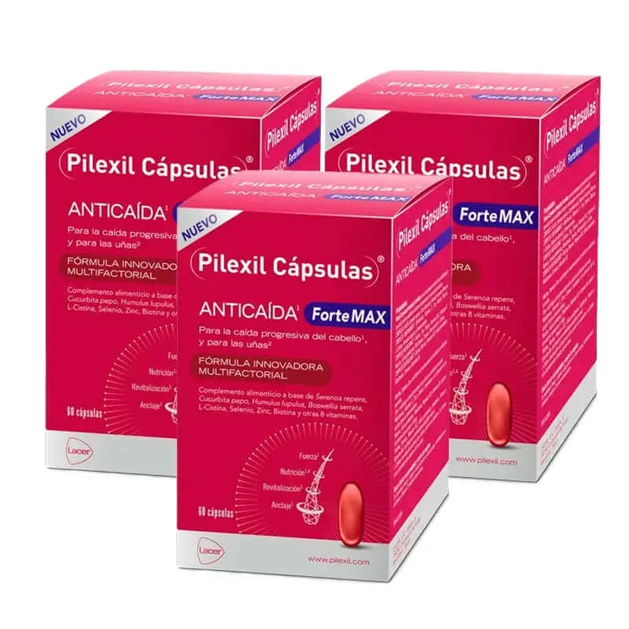 Pilexil Forte Max, envase 3 x 60 cápsulas