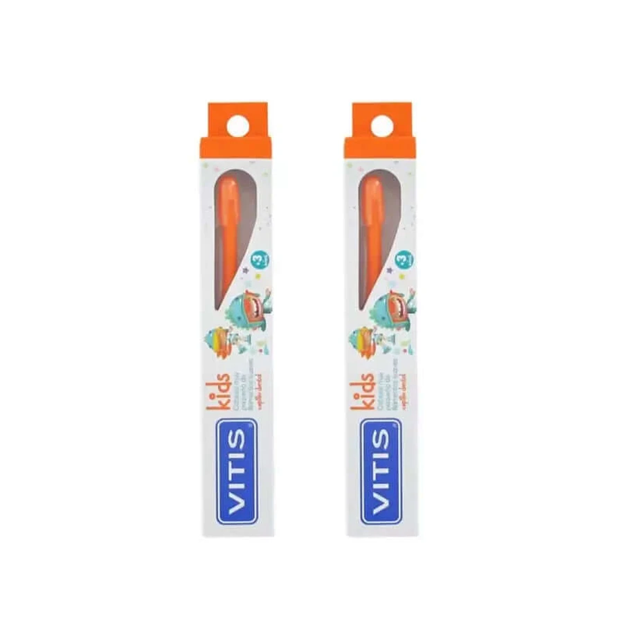 Cepillo de dientes infantil Vitis Kids +3 años, 2 unidades