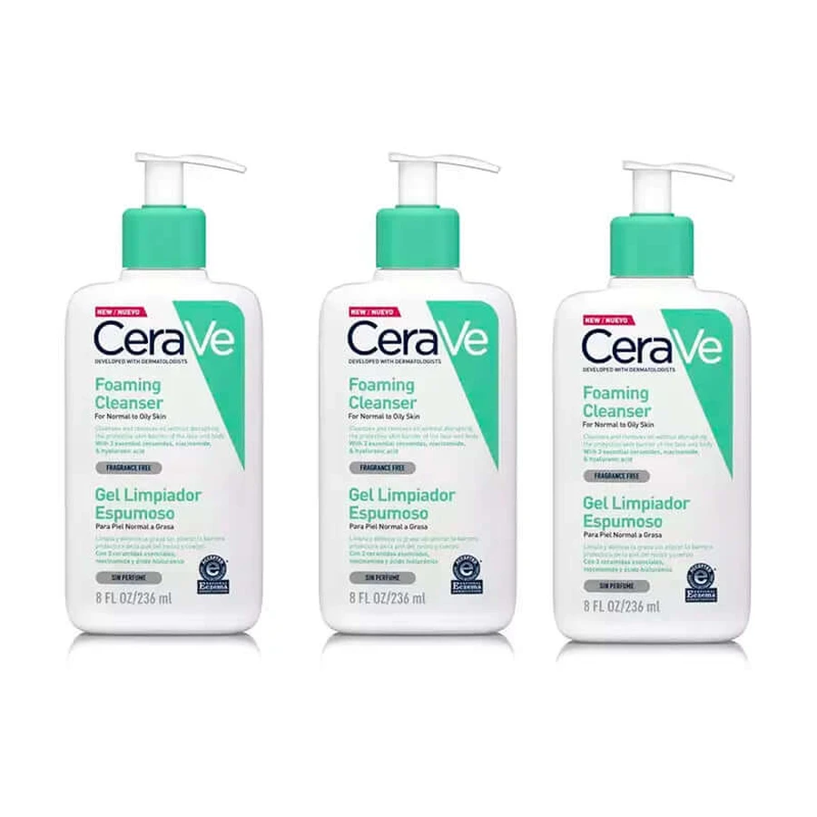 CeraVe Triplo Foaming Cleansing Gel, 3 x 236 ml
