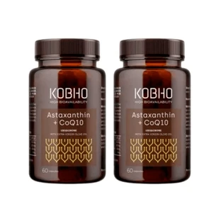 Kobho Labs Duplo Suplemento Astaxantina + Coenzima Q10, 2 x 60 cápsulas