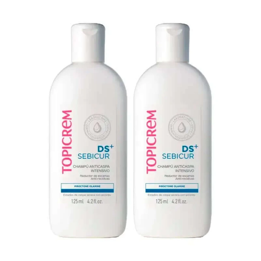 Topicrem Ds+ Sebicur Intensives Anti-Schuppen-Shampoo, Packung 2 x 125 ml